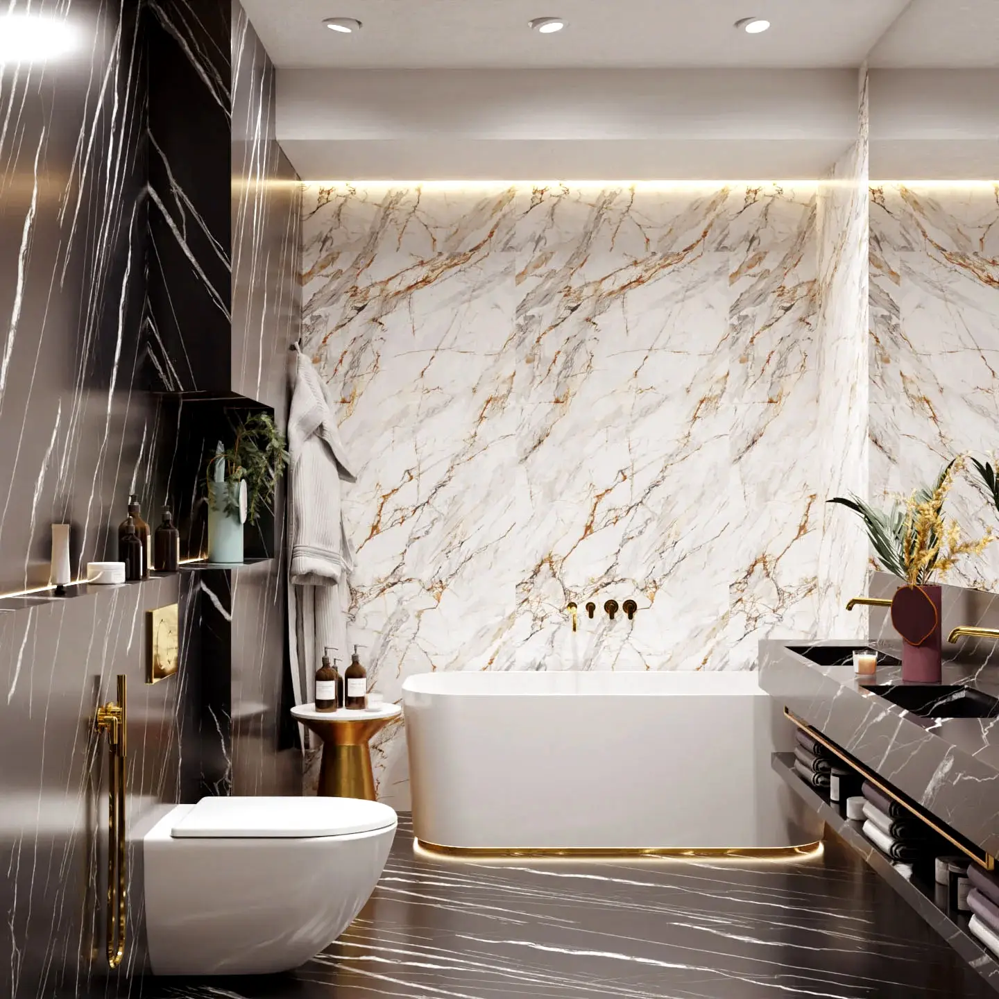 Lamar Poselen Calacatta Luxary gold