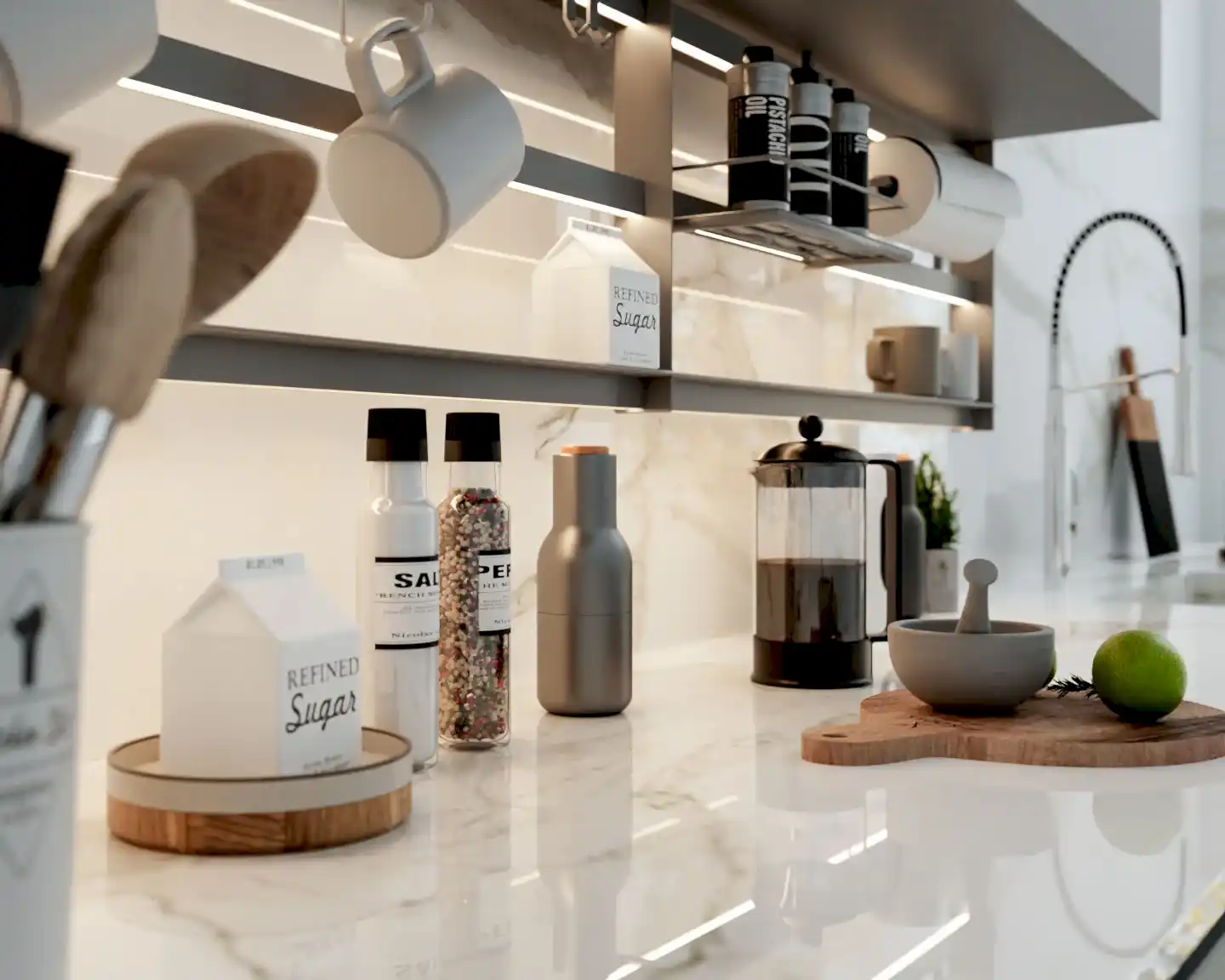 Lamar Poselen Collarado White