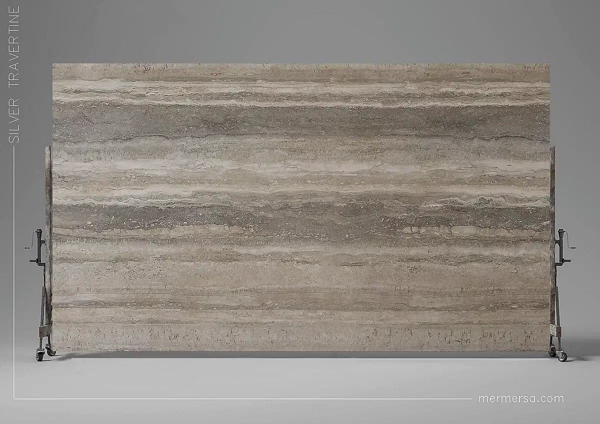 Silver Travetine Mermer