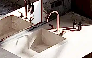 banyo tezgahi mermer beyaz