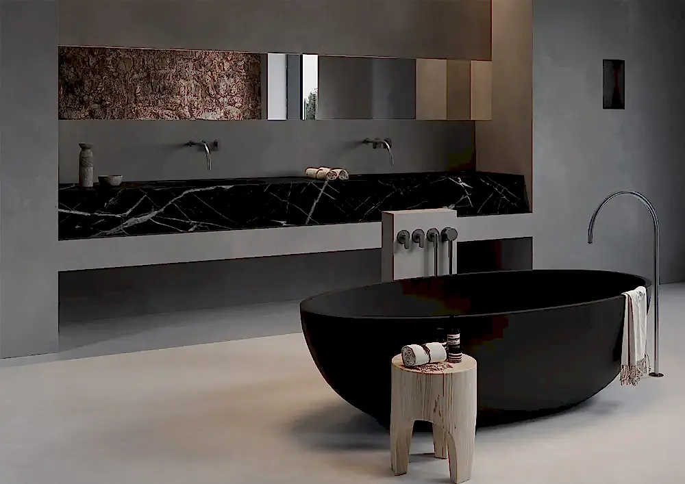 siyah mermer banyo tezgahı