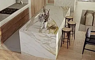 calacatta oro porselen tezgah