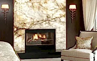 onyx mermer şömine kaplama